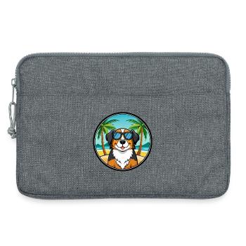 Großer Schweizer Sennenhund Rasse Cartoon Beach - Laptoptasche 13" - Grau meliert - Vorne
