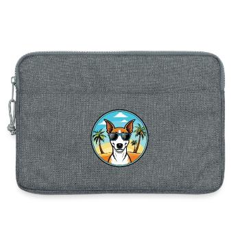 Smooth Fox Terrier Chien Race Dessin Animé Lunettes de soleil - Sacoche pour ordinateur portable 13 pouces - gris chiné - Devant