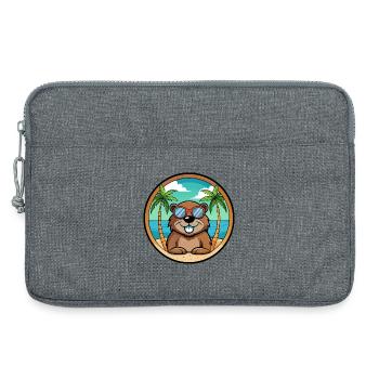 Biber Lustige Cartoon Sommer Strand Sonnenbrille Cool - Laptoptasche 13" - Grau meliert - Vorne
