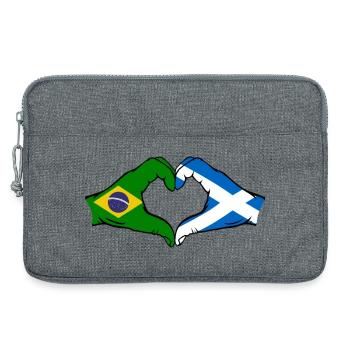 Brésil Ecosse drapeau mains forme de coeur - Sacoche pour ordinateur portable 13 pouces - gris chiné - Devant