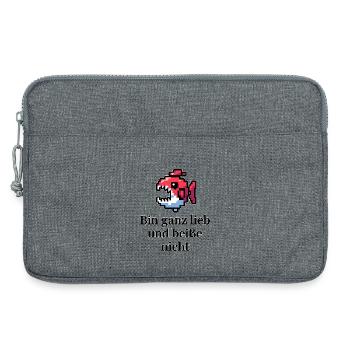 Lustiges - bin ganz lieb und beiße nicht Design - Laptoptasche 13" - Grau meliert - Vorne