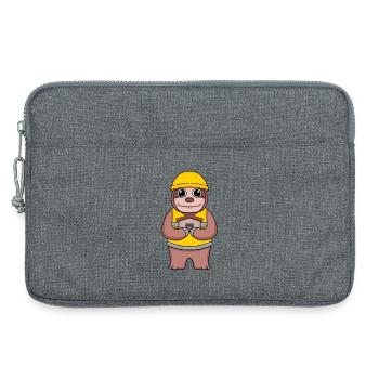 Bauherr Richtfest Faultier Haus Hausbau Geschenk - Laptoptasche 13" - Grau meliert - Vorne