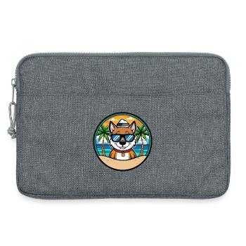 Cao De Seo Miguel Race De Chien Dessin Animé Plage - Sacoche pour ordinateur portable 13 pouces - gris chiné - Devant