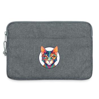 Pixie Bob Katze bunte Aquarell Haustier Illustration - Laptoptasche 13" - Grau meliert - Vorne