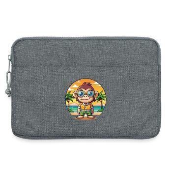Chimpanzee Funny Cartoon Summer Beach Sunglasses - Laptop bag 13" - heather grey - Front