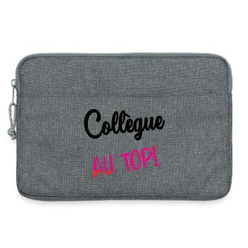 COLLEGUE. HUMOUR. RETRAITE. RETRAITE. RETRAITEE - Sacoche pour ordinateur portable 13 pouces - gris chiné - Devant