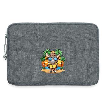 Buffalo Funny Cartoon Summer Beach Sunglasses - Laptop bag 13" - heather grey - Front