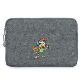 Strauß Lustige Cartoon Figur Kopfhörer Musik - Laptoptasche 13" - Grau meliert - Vorne
