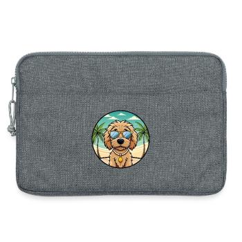 Labradoodle Hunderasse Cartoon Sonnenbrille Strand - Laptoptasche 13" - Grau meliert - Vorne