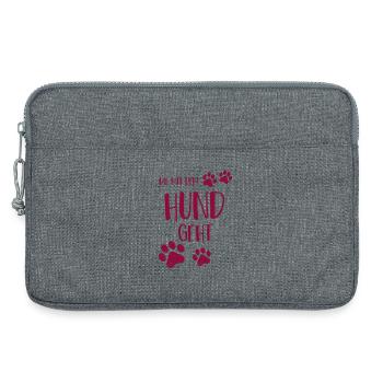 Die mit dem Hund geht - Laptoptasche 13" - Grau meliert - Vorne