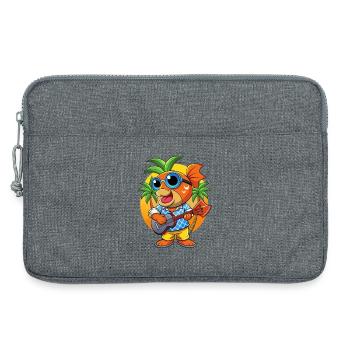 Lustige Fisch Cartoon Sommer Strand Sonnenbrille Gitarre - Laptoptasche 13" - Grau meliert - Vorne