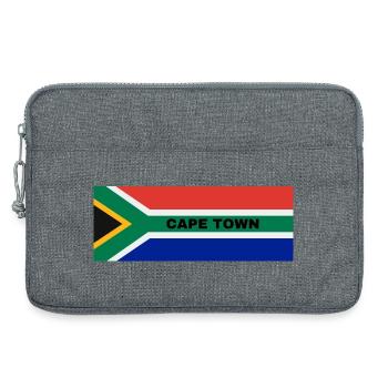 Le Cap dans le drapeau sud-africain - Sacoche pour ordinateur portable 13 pouces - gris chiné - Devant