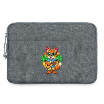 Lustige Fuchs Cartoon Sommer Strand Sonnenbrille Gitarre - Laptoptasche 13" - Grau meliert - Vorne