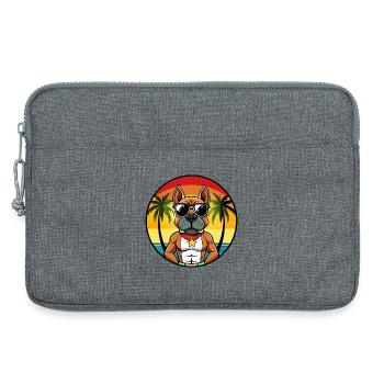Deutscher Boxer Hund Rasse Cartoon Sonnenbrille Strand - Laptoptasche 13" - Grau meliert - Vorne