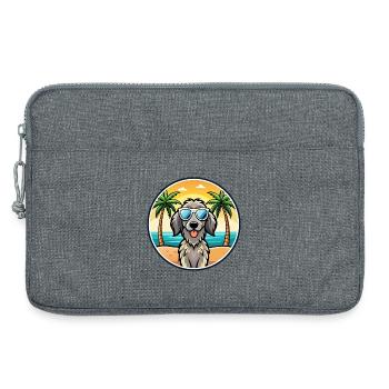 Deutsch Langhaar Vorstehhund Rasse Cartoon Strand - Laptoptasche 13" - Grau meliert - Vorne