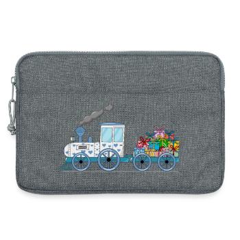 Train pour enfants avec remorque blanche - Sacoche pour ordinateur portable 13 pouces - gris chiné - Devant