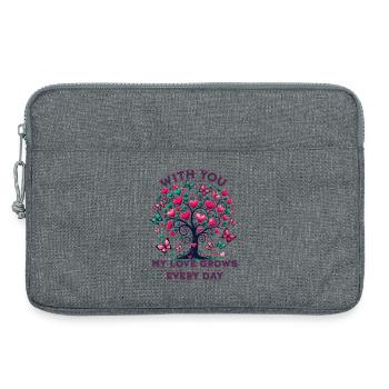 With you, my love grows every day - Laptoptasche 13" - Grau meliert - Vorne