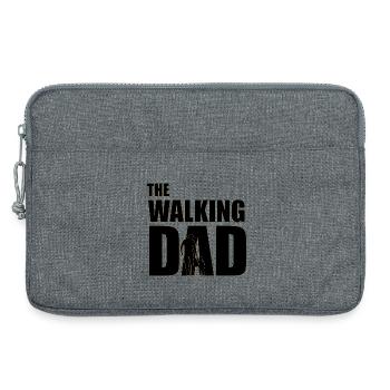 Der wandelnde Papa (schwarz) Kontur Gold - Laptoptasche 13" - Grau meliert - Vorne