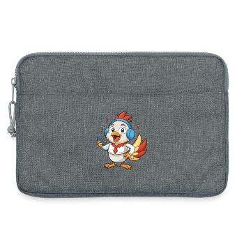 Poulet Drôle Dessin Animé Personnage Casque Musique - Sacoche pour ordinateur portable 13 pouces - gris chiné - Devant