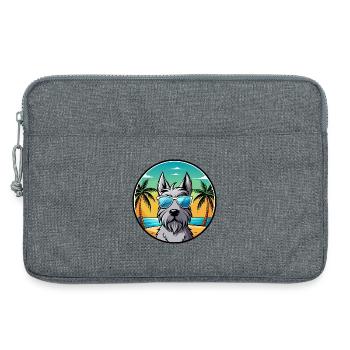 Scottish Terrier Chien Race Dessin Animé Lunettes De Soleil Plage - Sacoche pour ordinateur portable 13 pouces - gris chiné - Devant
