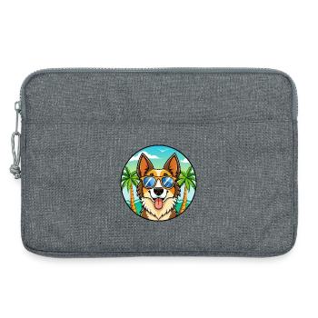 Nordamerikanischer Schäferhund Rasse Cartoon Beach - Laptoptasche 13" - Grau meliert - Vorne