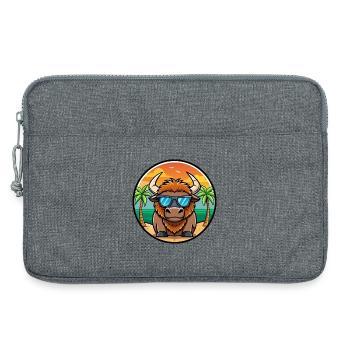 Bison Lustige Cartoon Sommer Strand Sonnenbrille Cool - Laptoptasche 13" - Grau meliert - Vorne