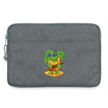 Lustige Schildkröte Cartoon Sommer Strand Sonnenbrille - Laptoptasche 13" - Grau meliert - Vorne