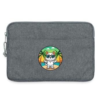 Japanische Bobtail Katzenrasse Cartoon Sonnenbrille Strand - Laptoptasche 13" - Grau meliert - Vorne