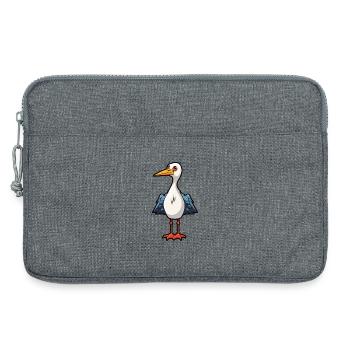 Kranich-Karikatur-Kawaii-Aquarell-Illustration - Laptoptasche 13" - Grau meliert - Vorne