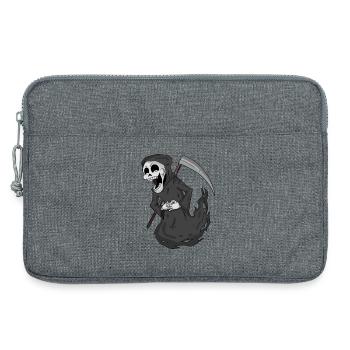 Sensenmann lacht lustig - Laptoptasche 13" - Grau meliert - Vorne