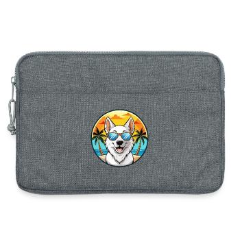 Berger Blanc Suisse Hunderasse Cartoon Sonnenbrille - Laptoptasche 13" - Grau meliert - Vorne