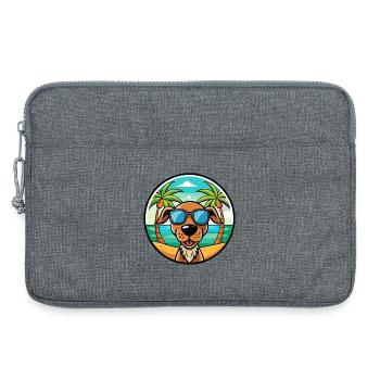 Hannover Laufhund Hunderasse Cartoon Sonnenbrille Strand - Laptoptasche 13" - Grau meliert - Vorne
