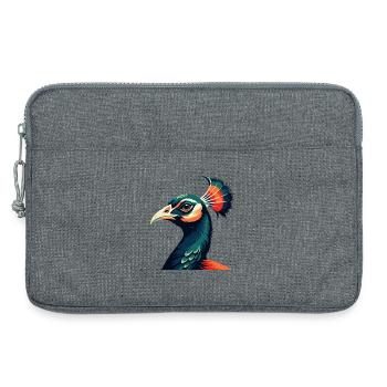paon dessin animé personnage animal de compagnie coloré - Sacoche pour ordinateur portable 13 pouces - gris chiné - Devant