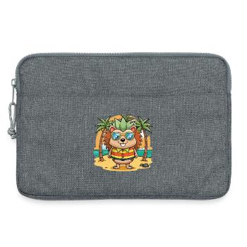 Hedgehog Funny Cartoon Summer Beach Sunglasses - Laptop bag 13" - heather grey - Front