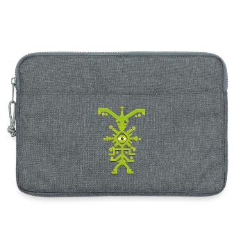 Neonauge-Glyphen-Schaltkreis-Emblem - Laptoptasche 13" - Grau meliert - Vorne