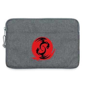 Red Dragon Circle - Laptop bag 13" - heather grey - Front