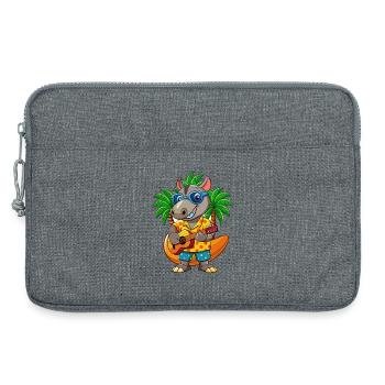 Lustige Tapir Cartoon Sommer Strand Sonnenbrille Gitarre - Laptoptasche 13" - Grau meliert - Vorne