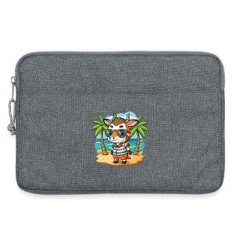 Okapi Funny Cartoon Summer Beach Sunglasses - Laptop bag 13" - heather grey - Front
