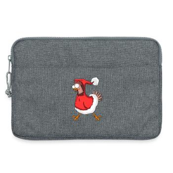 Poulet de Noël - Sacoche pour ordinateur portable 13 pouces - gris chiné - Devant