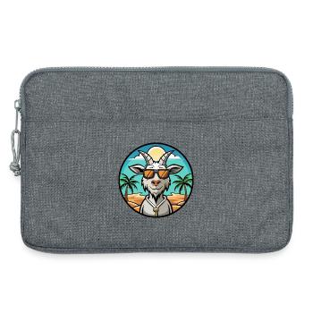 Chèvre Drôle Dessin Animé Plage D’été Lunettes De Soleil Autocollant - Sacoche pour ordinateur portable 13 pouces - gris chiné - Devant