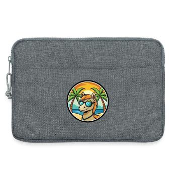 Pony Lustige Cartoon Sommer Strand Sonnenbrille Aufkleber - Laptoptasche 13" - Grau meliert - Vorne
