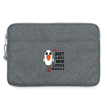 Nur ein Junge der Seemöwen liebt Spruch Geschenk - Laptoptasche 13" - Grau meliert - Vorne