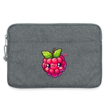 Himbeere - Herz - Laptoptasche 13" - Grau meliert - Vorne