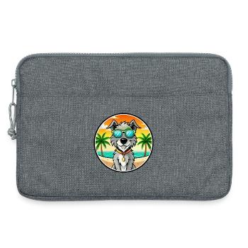 Irischer Wolfshund Hunderasse Cartoon Sonnenbrille Strand - Laptoptasche 13" - Grau meliert - Vorne