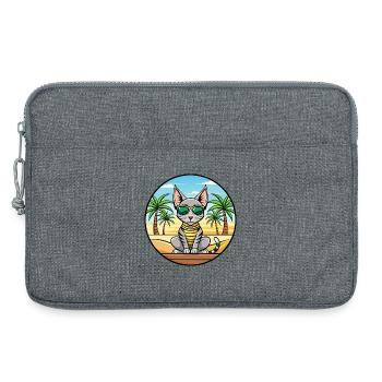 Ägyptische Mau-Katzenrasse Cartoon-Sonnenbrille Strand - Laptoptasche 13" - Grau meliert - Vorne