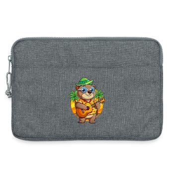 Drôle marmotte d’été plage lunettes de soleil hawaïenne - Sacoche pour ordinateur portable 13 pouces - gris chiné - Devant