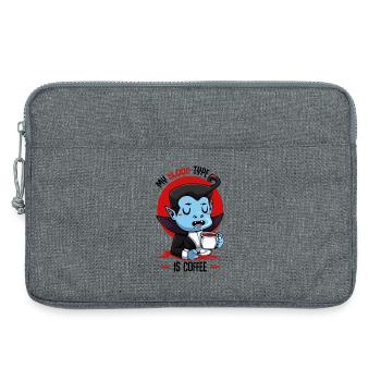 Blood Coffee Vampire Cartoon - Laptop bag 13" - heather grey - Front