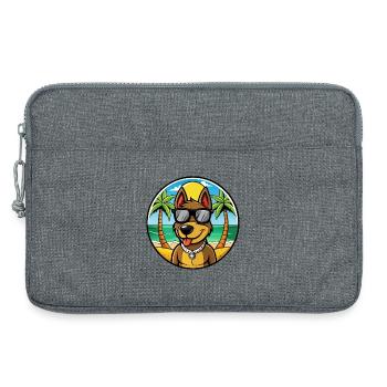 Deutscher Jagdterrier Hunderasse Cartoon Beach - Laptoptasche 13" - Grau meliert - Vorne