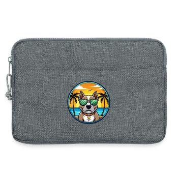 American Pitbull Terrier Hunderasse Cartoon Beach - Laptoptasche 13" - Grau meliert - Vorne