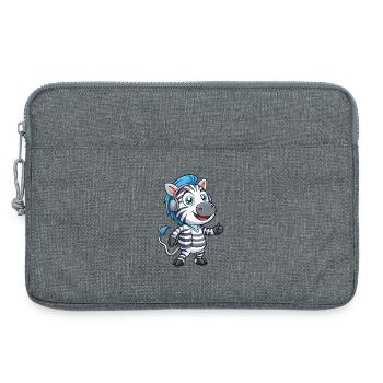 Zebra Lustige Zeichentrickfigur Kopfhörer Musik - Laptoptasche 13" - Grau meliert - Vorne